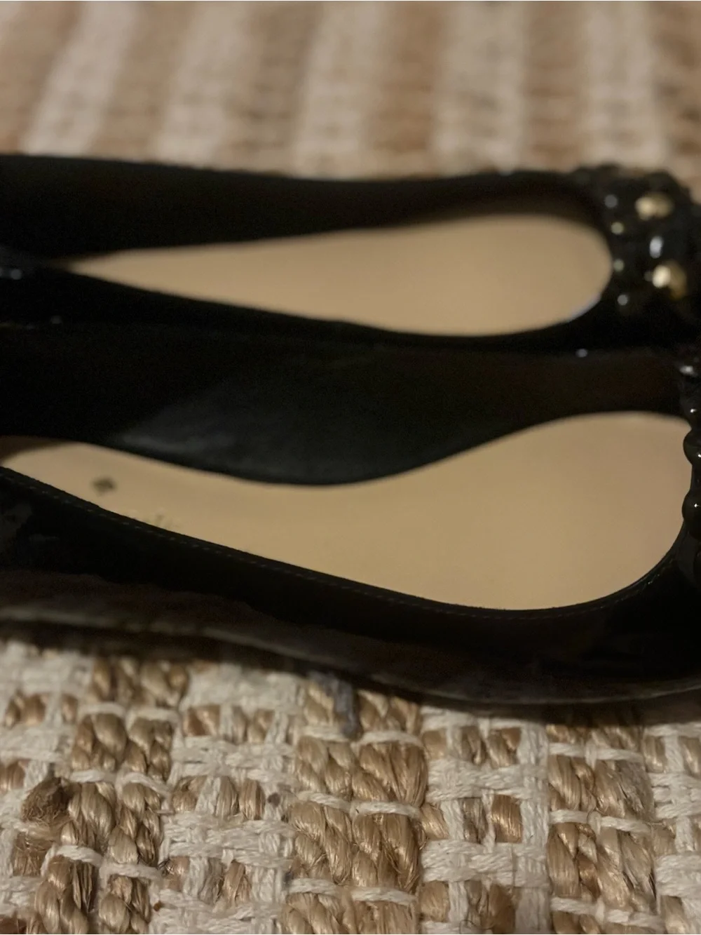 Kate Spade New York patent leather peep-toe flats
